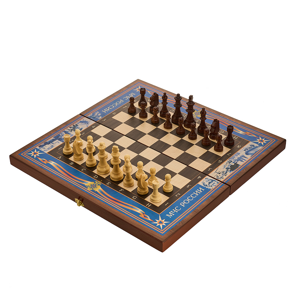 Нарды-шахматы деревянные «МЧС» 50х25 см - интернет магазин Русь Велика я фото 1
