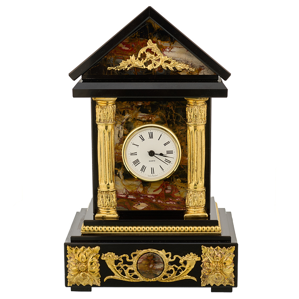 Часы каминные из натурального камня «Домик» - интернет магазин Русь Велика я 