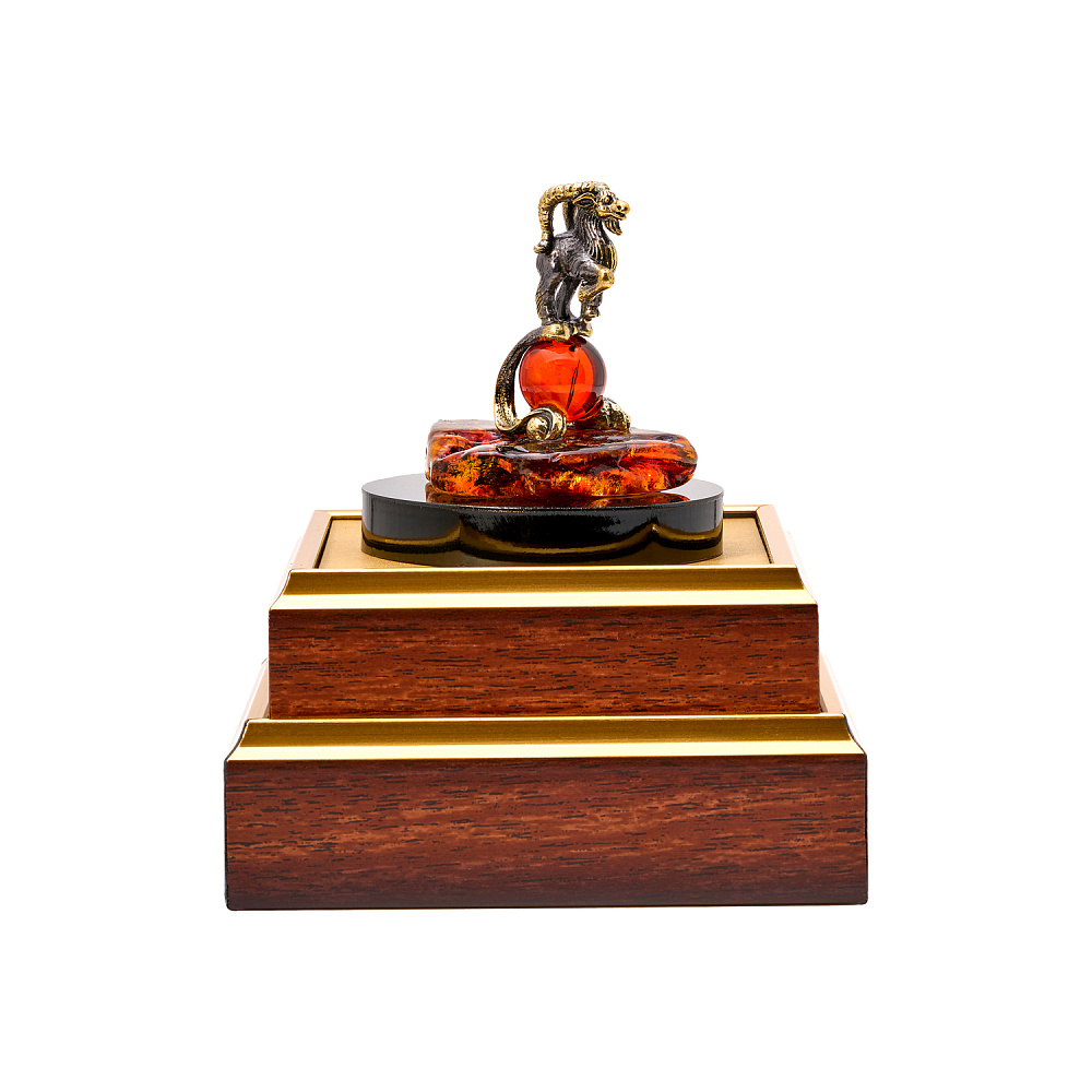 Статуэтка из янтаря и бронзы «Знак Зодиака Козерог» - интернет магазин Русь Велика я фото 2