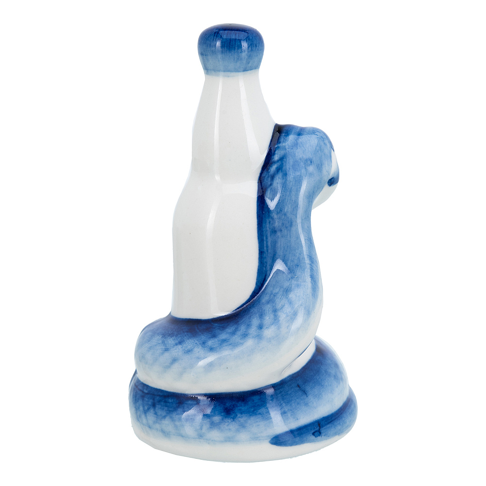 Змея Символ 2025 года. Статуэтка «Змея с бутылкой». Гжель - интернет магазин Русь Велика я фото 3