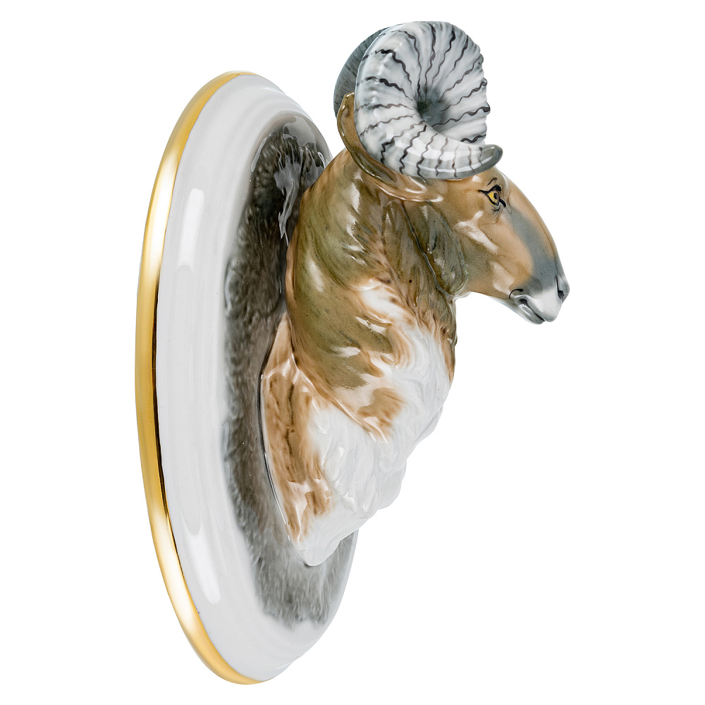 Панно фарфоровое «Архар». Серия «Трофеи» 11,5х17 см - интернет магазин Русь Велика я фото 4