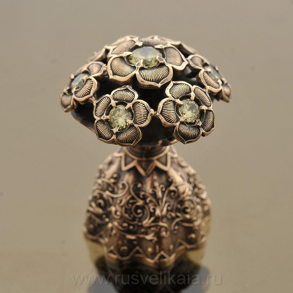 0016968  Юв.Миниатюра Колокольчик «Букет»  Бронза, Фианиты - интернет магазин Русь Велика я фото 4