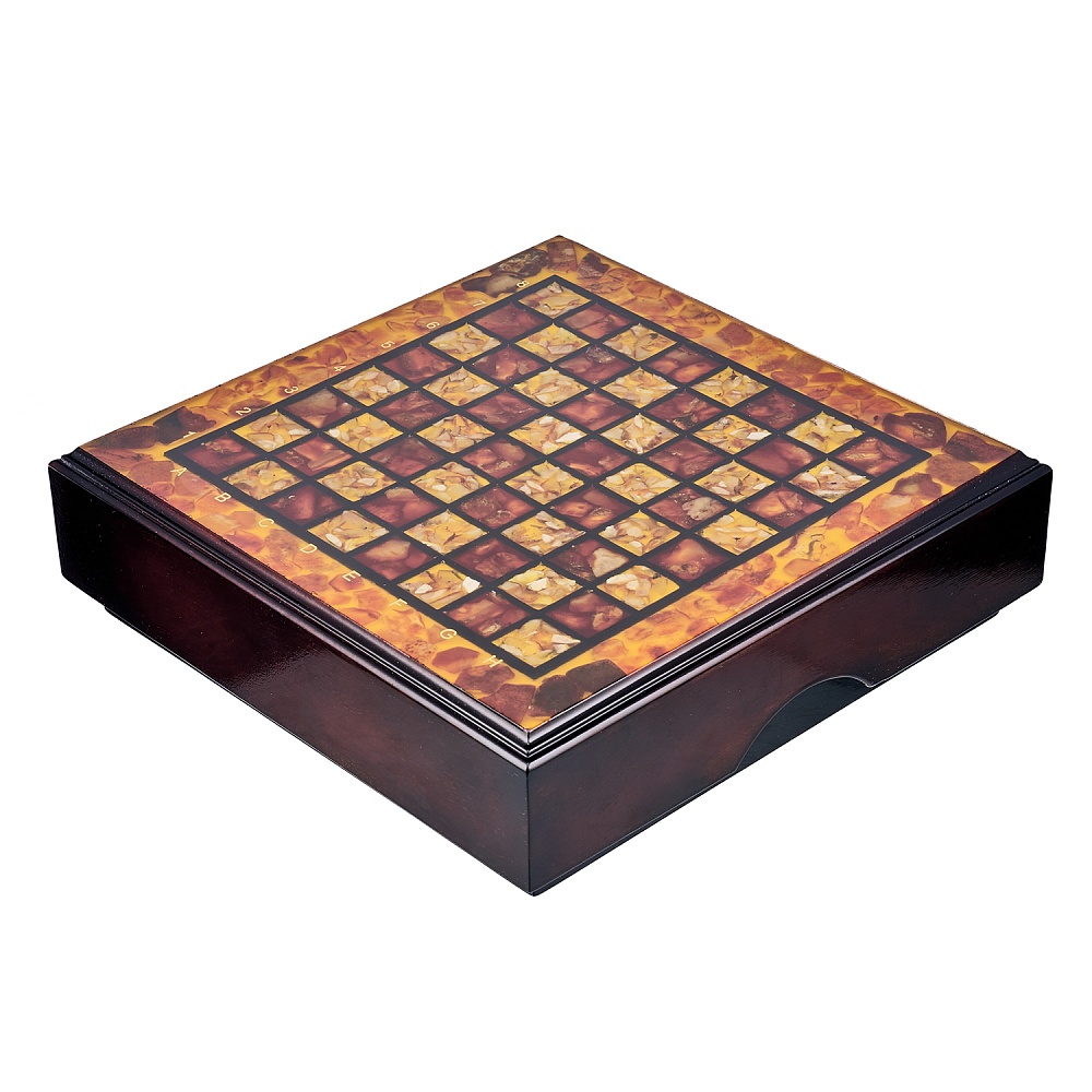 Шахматы с инкрустацией и фигурами из янтаря 30х30 см - интернет магазин Русь Велика я фото 12