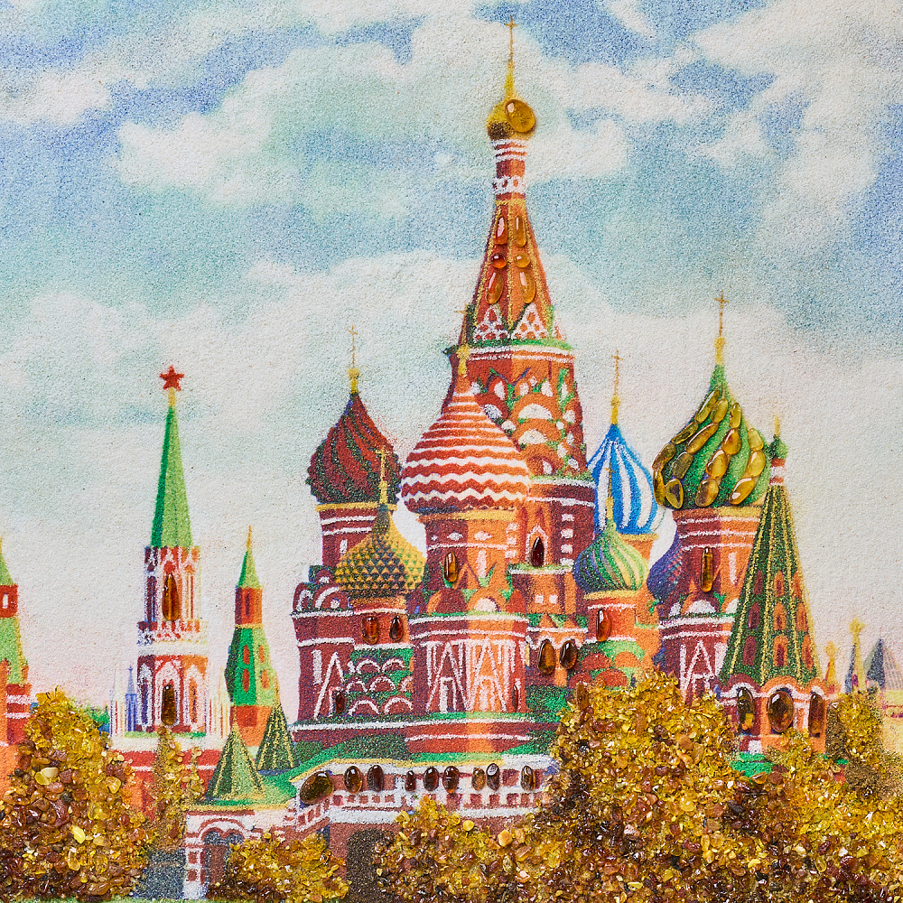 Картина янтарная «Вид на Кремль» 60х40 см - интернет магазин Русь Велика я фото 1