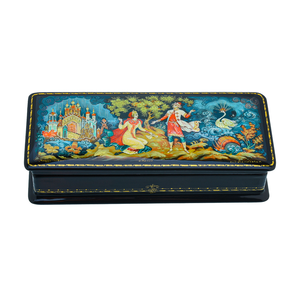 Шкатулка с художественной росписью «Князь Гвидон» - интернет магазин Русь Велика я 