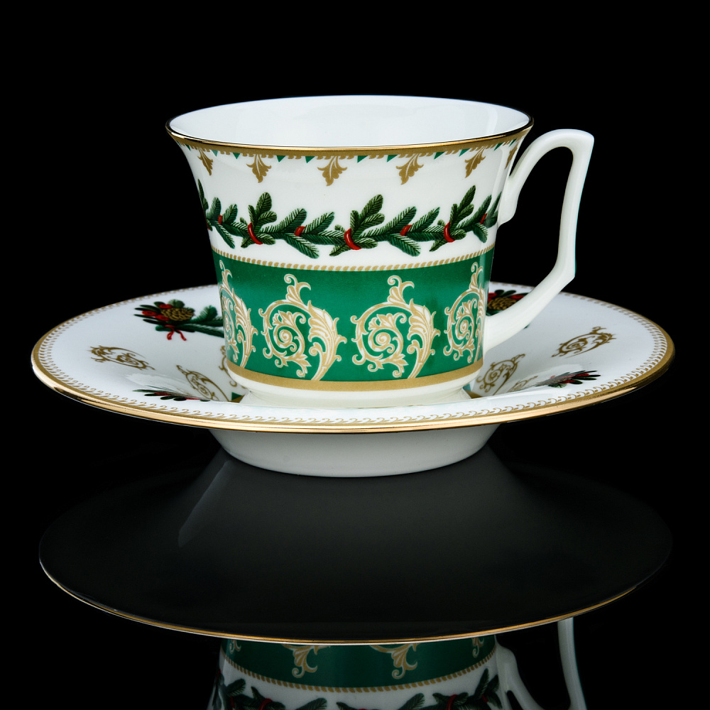 Чайная пара 210 мл «Еловые веточки». Форма Юлия. ИФЗ - интернет магазин Русь Велика я фото 1