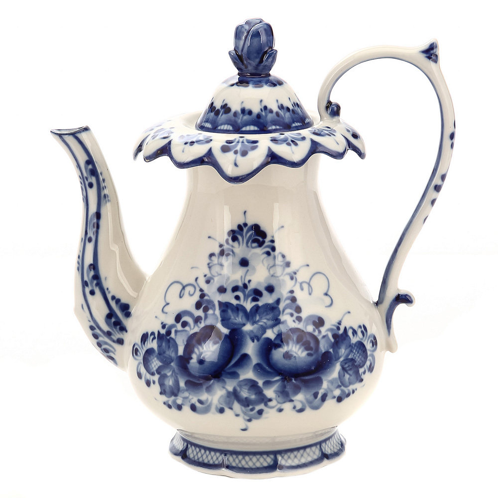 Кофейный сервиз на персон «Праздничный». Гжель - интернет магазин Русь Велика я фото 1