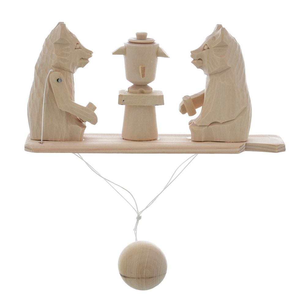 Богородская деревянная игрушка «Медведи. Чаепитие» - интернет магазин Русь Велика я 