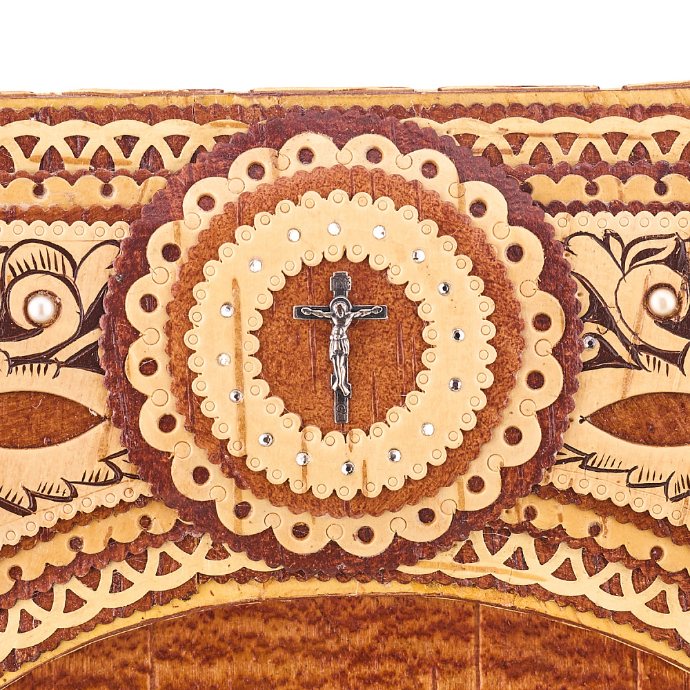 Икона из бересты «Спаситель Мира» 46,5х36,5 см - интернет магазин Русь Велика я фото 3