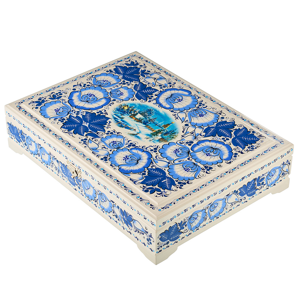 Шкатулка для документов «Зима». Хохлома - интернет магазин Русь Велика я фото 1