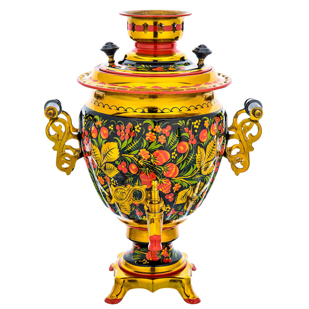 Самовар электрический 3 л с сервизом «Клубника». Хохлома - интернет магазин Русь Велика я фото 3