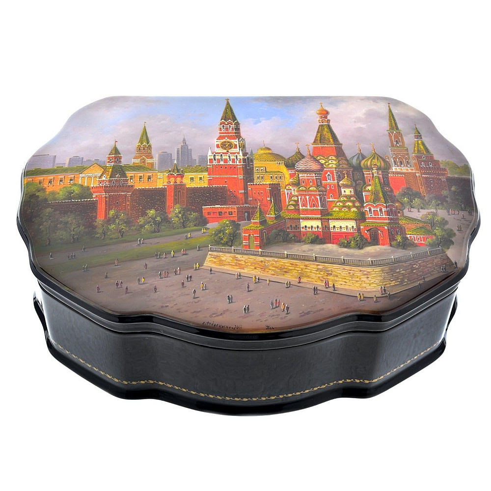 Шкатулка с лаковой миниатюрой «Вечерняя Москва» - интернет магазин Русь Велика я 