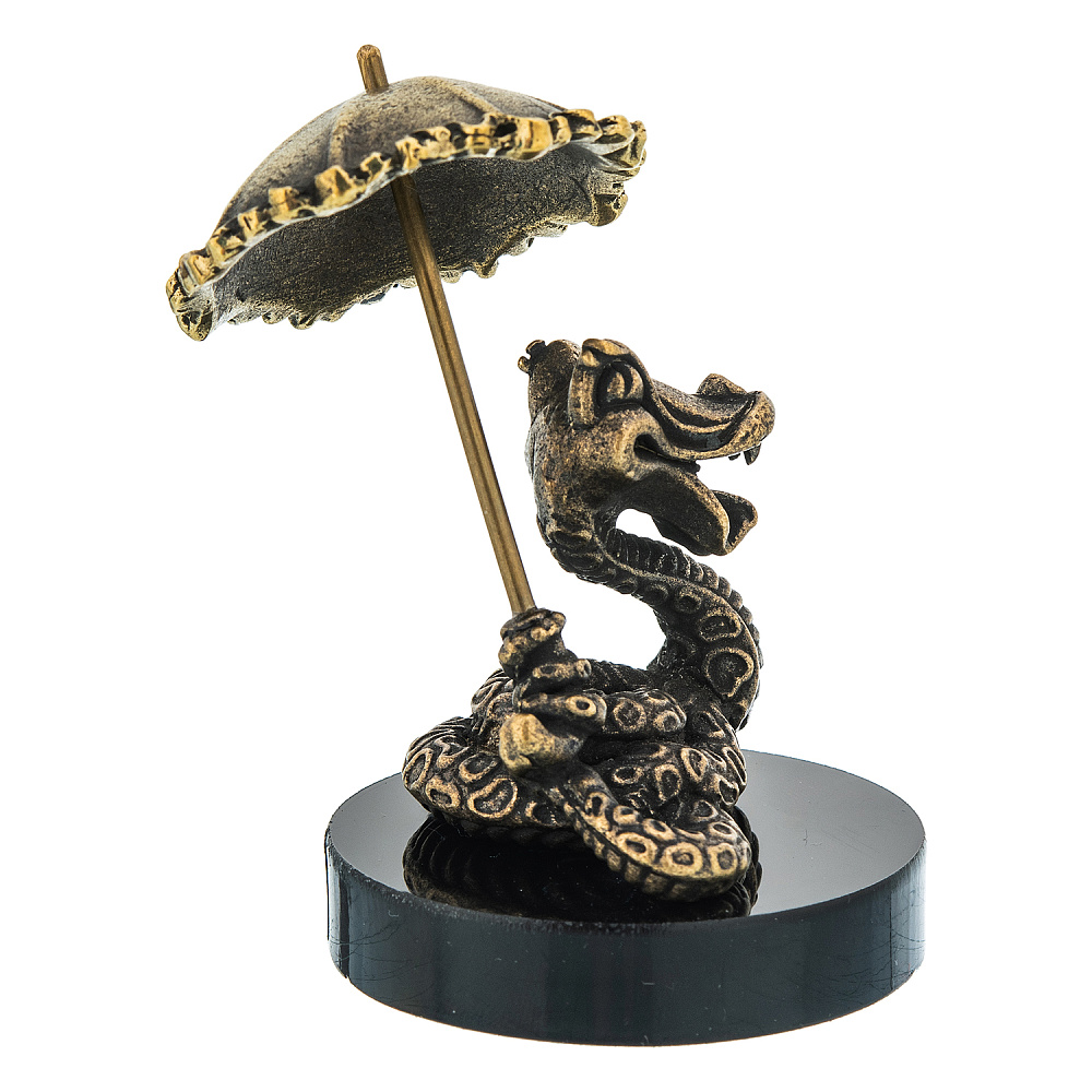 Змея Символ 2025 года. Бронзовая статуэтка «Змея с зонтиком» - интернет магазин Русь Велика я фото 4