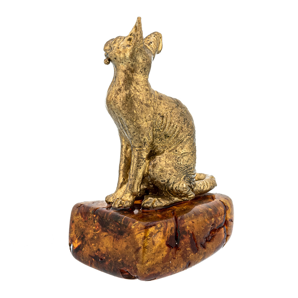 Статуэтка с янтарем «Кот сфинкс» - интернет магазин Русь Велика я фото 2