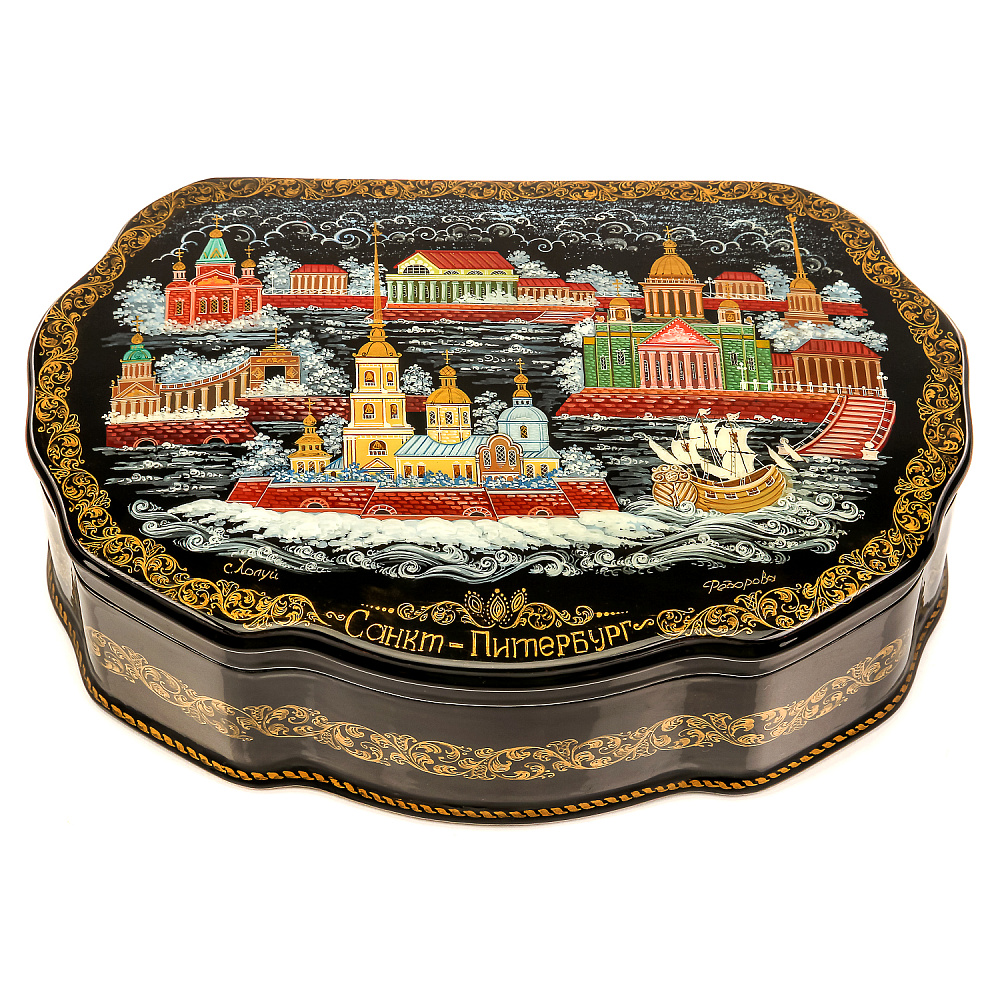 Шкатулка с художественной росписью «Санкт-Петербург» - интернет магазин Русь Велика я 