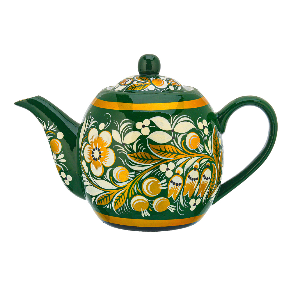 Чайник заварочный 400 мл «Цветы». Хохлома - интернет магазин Русь Велика я 
