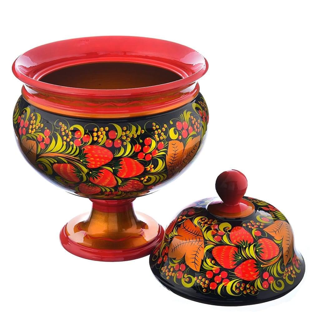 Супница на ножке. Хохлома - интернет магазин Русь Велика я фото 3