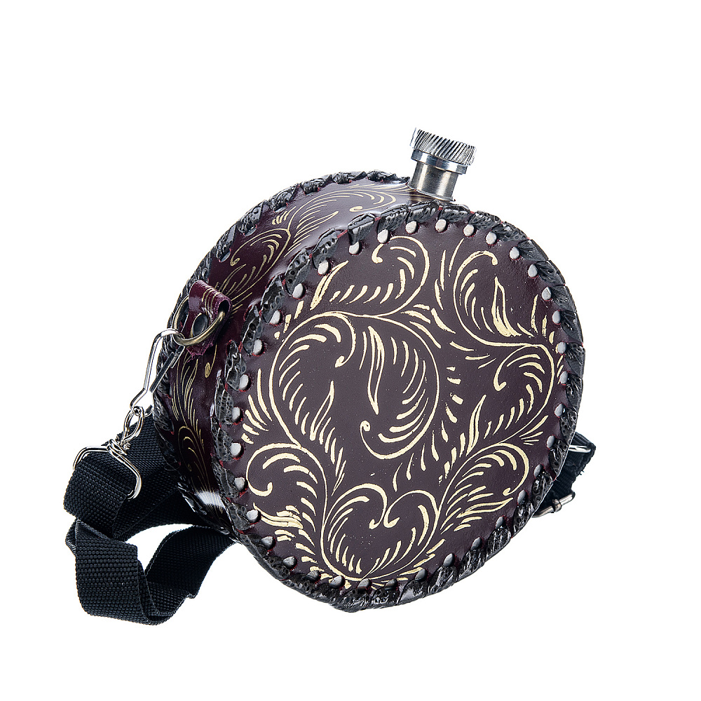 Фляга в кожаном футляре «Рысь» 0,5 л - интернет магазин Русь Велика я фото 2