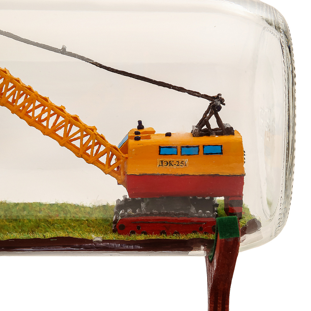 Модель в бутылке «Строительный гусеничный кран» - интернет магазин Русь Велика я фото 5