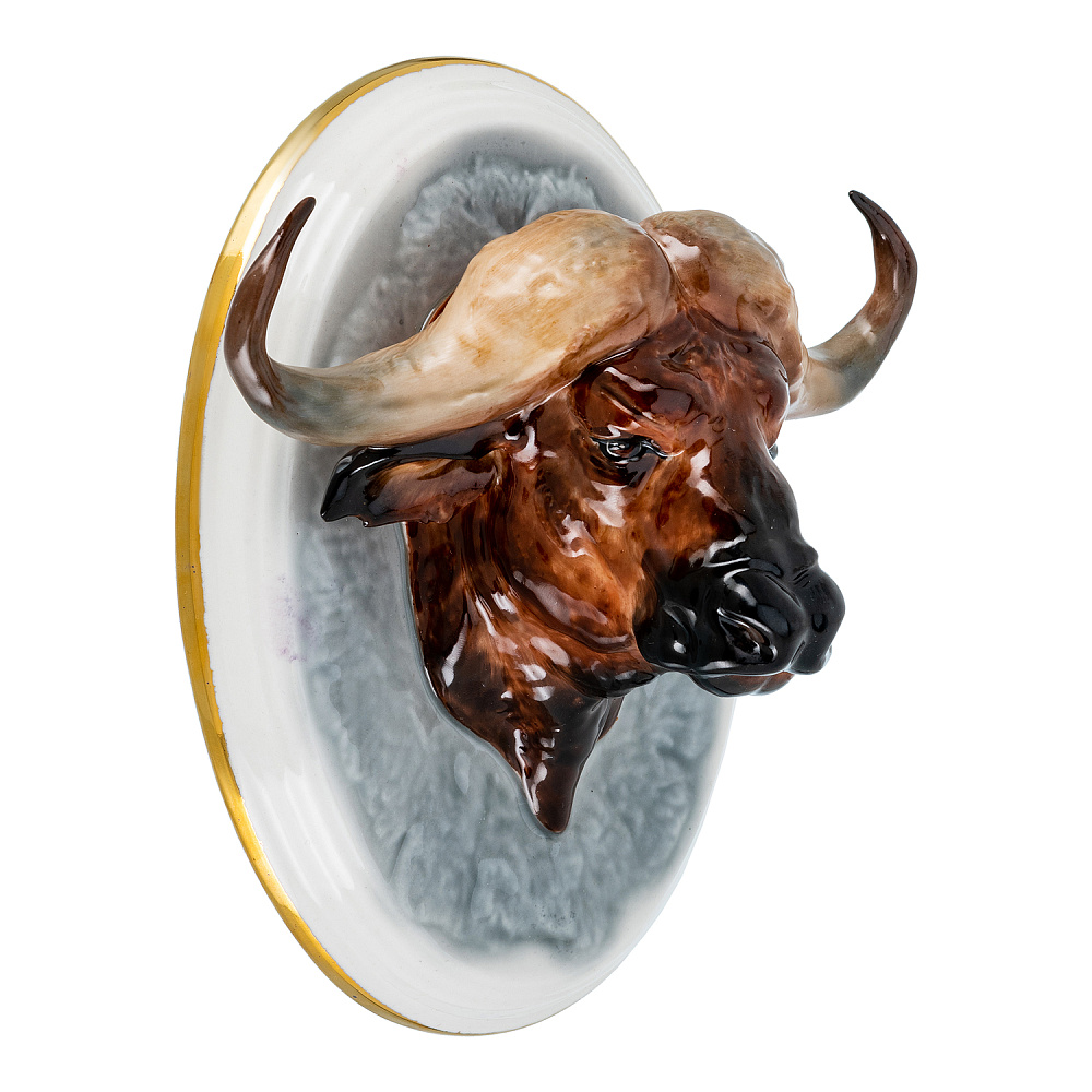 Панно фарфоровое «Буйвол». Серия «Трофеи» 16х16 см - интернет магазин Русь Велика я фото 4