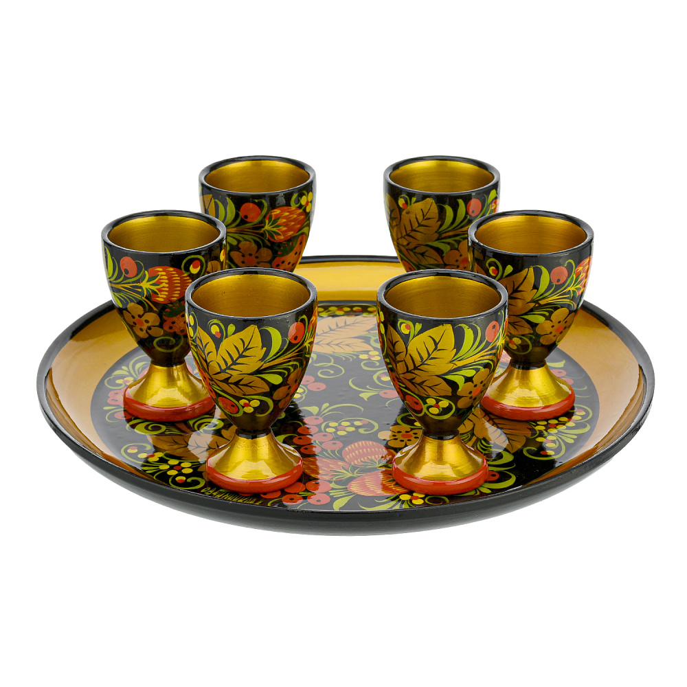 Питейный набор для вина на 6 персон. Хохлома - интернет магазин Русь Велика я 