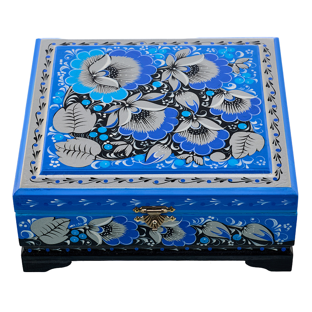 Шкатулка «Цветы». Хохлома - интернет магазин Русь Велика я 