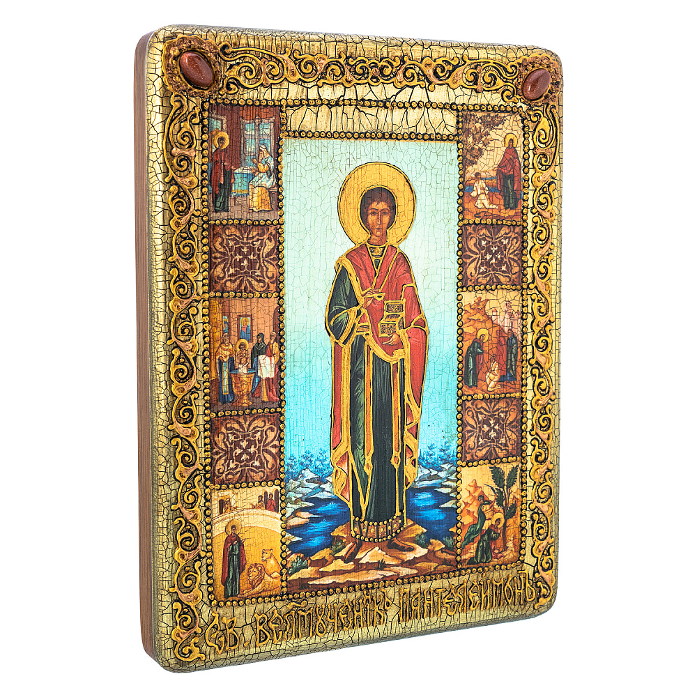 Икона «Целитель Пантелеймон» 15х20 см - интернет магазин Русь Велика я фото 2