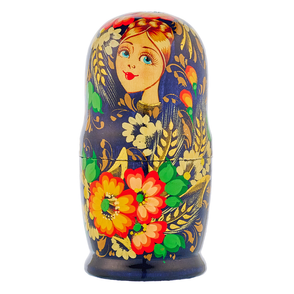 Матрешка «Цветы» 3 места - интернет магазин Русь Велика я фото 1