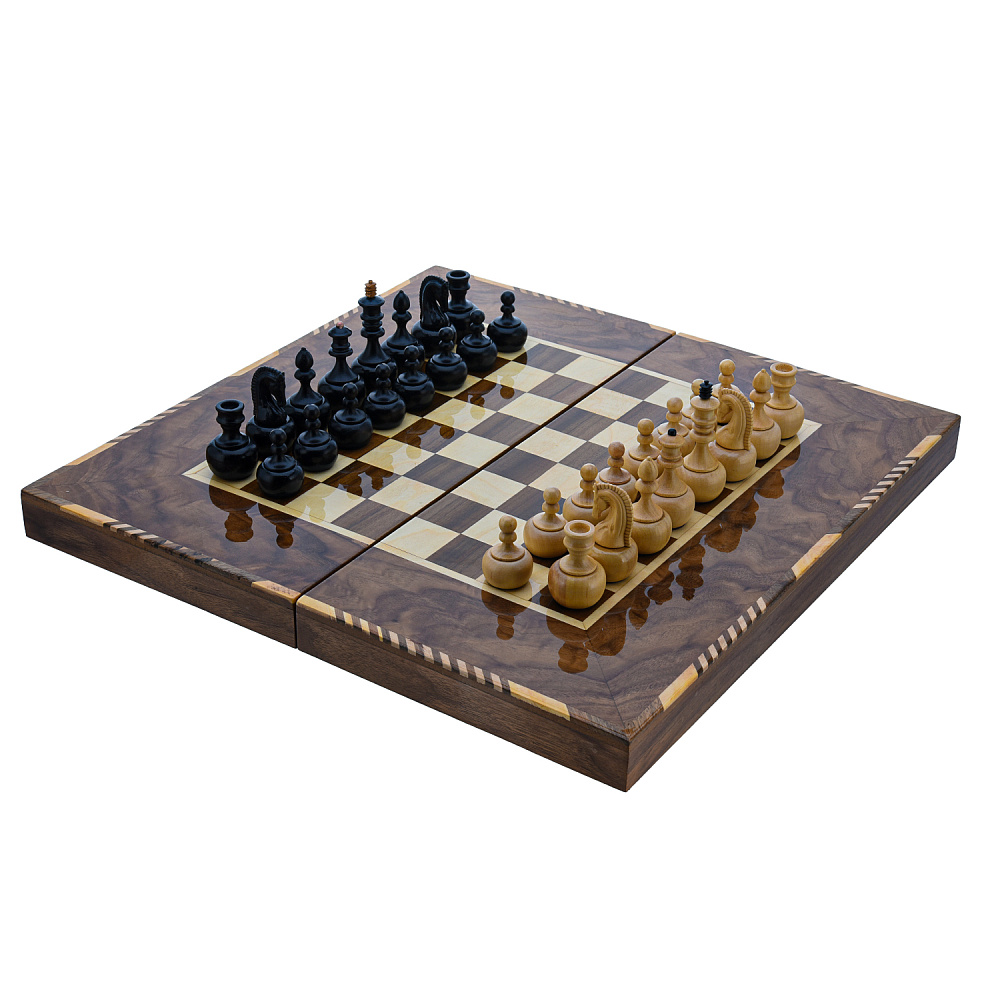 Нарды-шашки-шахматы деревянные маркетри «Звезда востока» 49х25 см - интернет магазин Русь Велика я фото 1