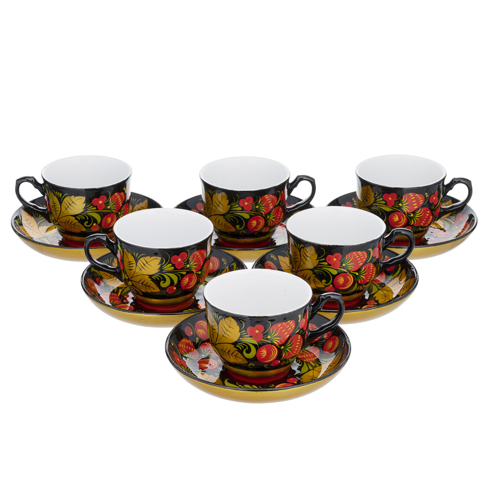 Самовар электрический 5 л с сервизом на 6 персон «Клубника». Хохлома - интернет магазин Русь Велика я фото 7