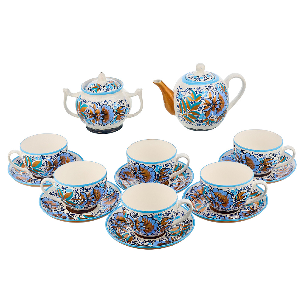 Самовар электрический 1,5 л с сервизом «Васильки». Хохлома - интернет магазин Русь Велика я фото 4