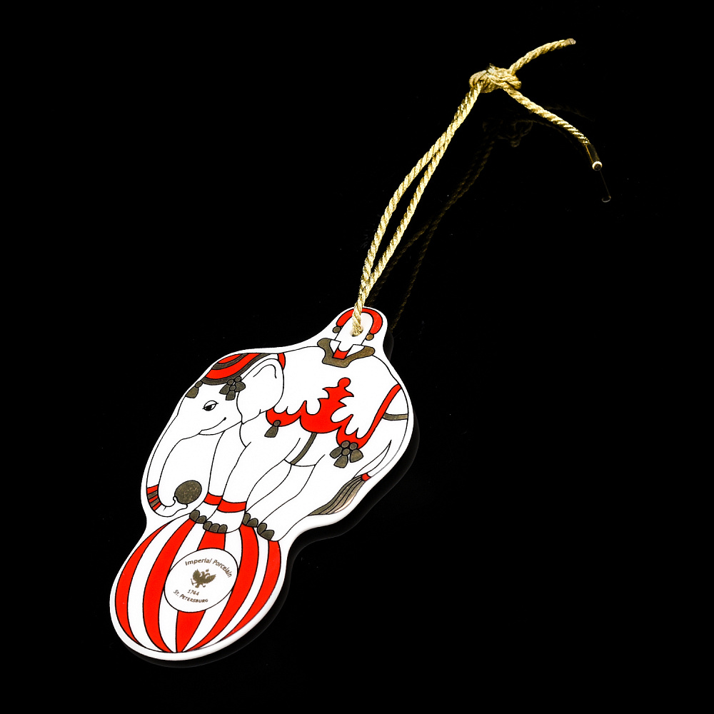 Елочная игрушка «Слон на шаре. Гранд цирк». ИФЗ - интернет магазин Русь Велика я 