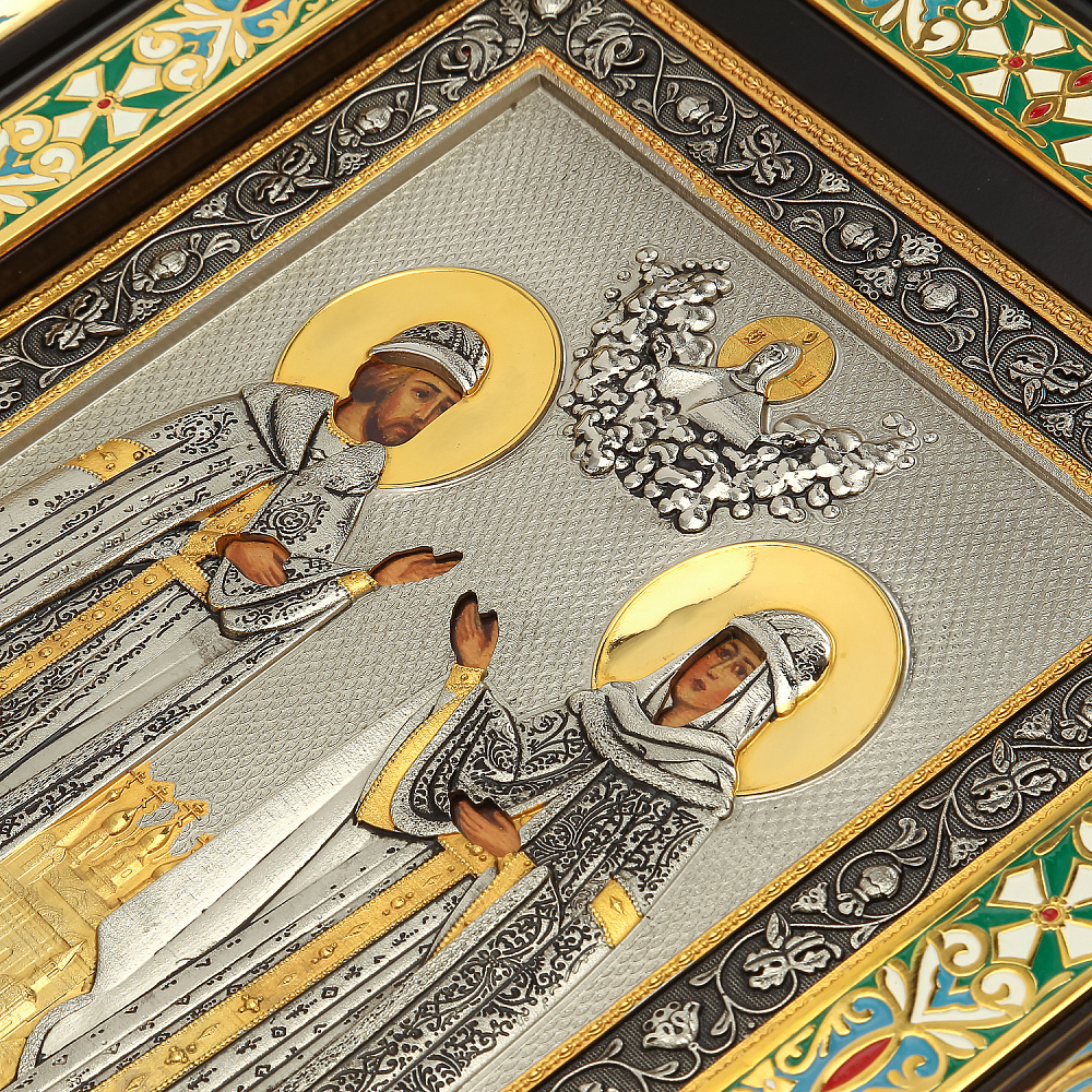 Икона «Святые Петр и Феврония» 34,5 х 40,5 см - интернет магазин Русь Велика я фото 3