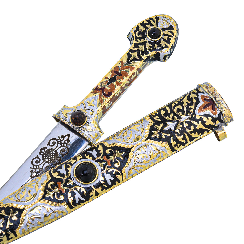 Кинжал сувенирный с эмалью и агатом - интернет магазин Русь Велика я 