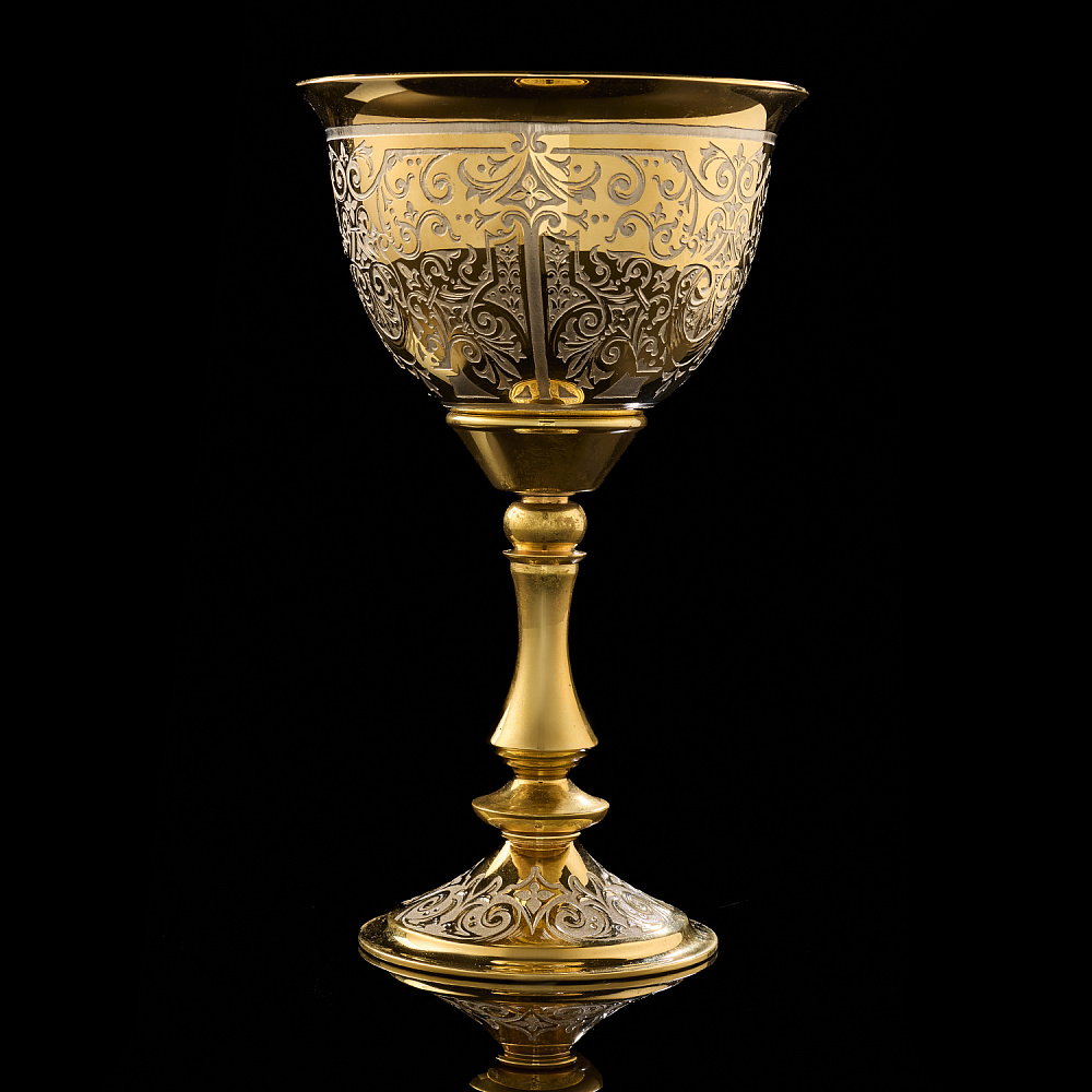 Кубок с позолотой «Цветы». Златоуст - интернет магазин Русь Велика я 