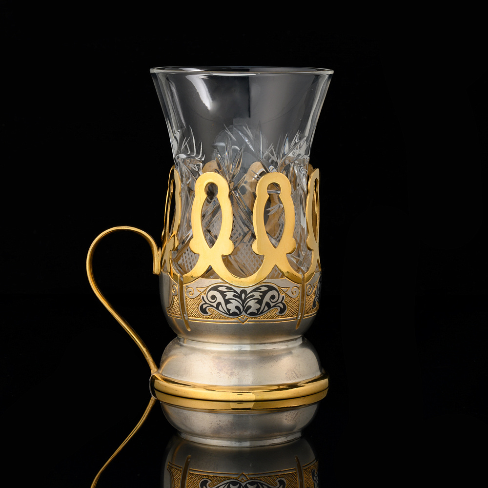 Подстаканник для армуда «Солнце Востока» из серебра 925* - интернет магазин Русь Велика я 