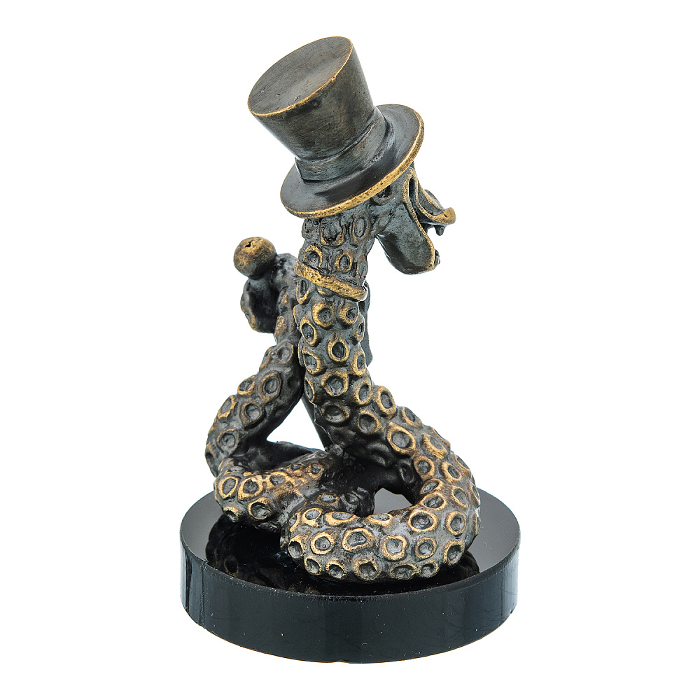 Змея Символ 2025 года. Бронзовая статуэтка «Змей в цилиндре» - интернет магазин Русь Велика я фото 3