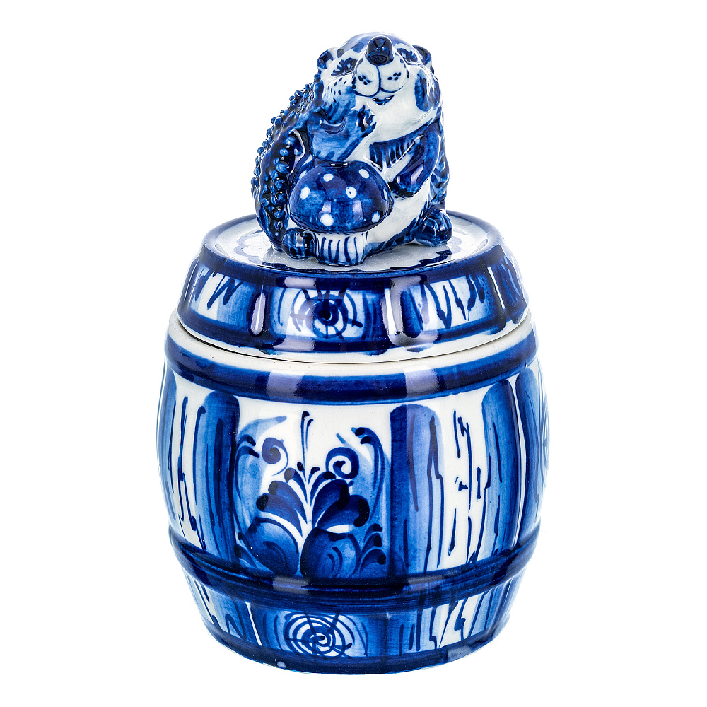 Икорница «Еж». Гжель - интернет магазин Русь Велика я фото 1