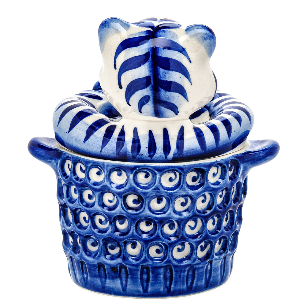 Сахарница «Тигр». Гжель - интернет магазин Русь Велика я фото 4