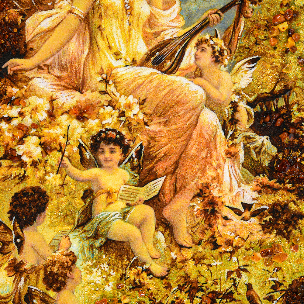 Картина янтарная «Амуры» 60х80 см - интернет магазин Русь Велика я фото 1