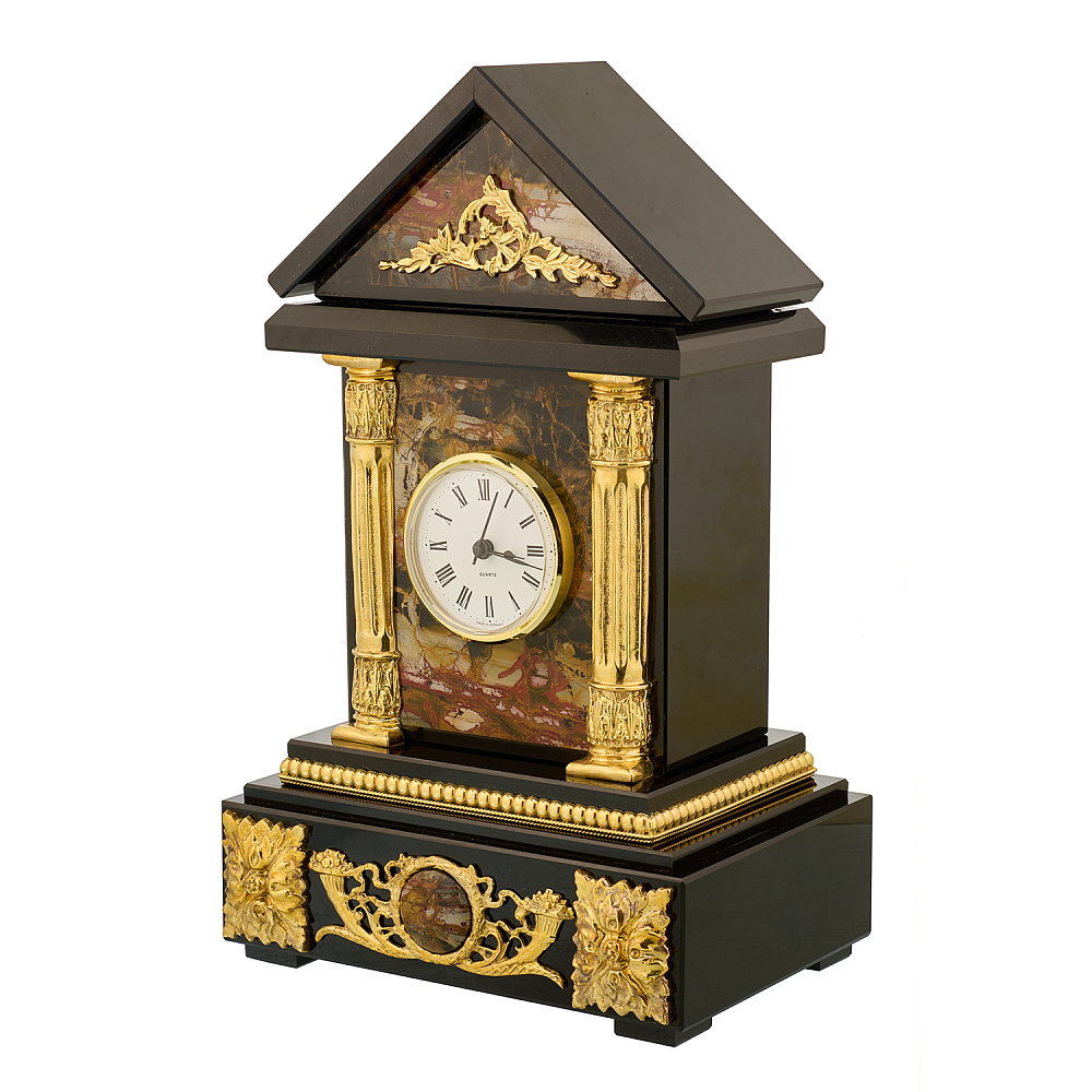 Часы каминные из натурального камня «Домик» - интернет магазин Русь Велика я фото 1