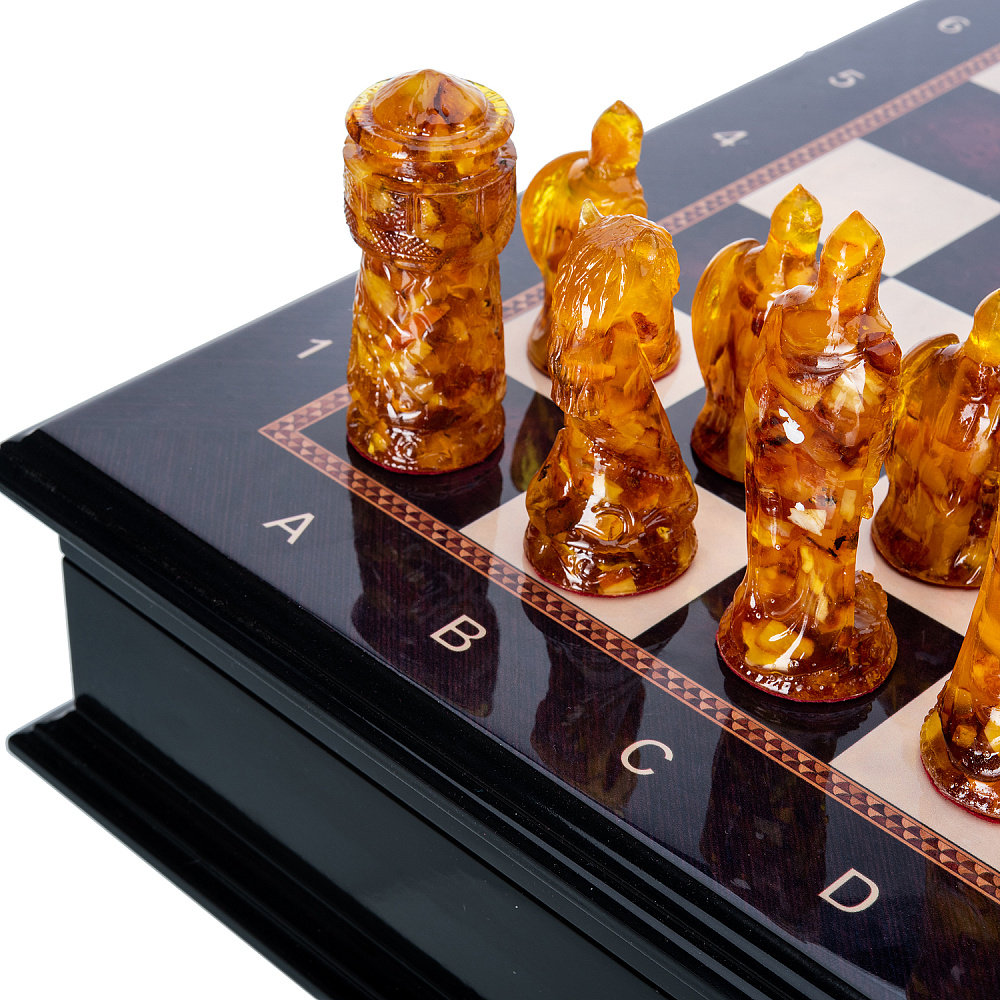 Шахматы с янтарными фигурами «Ледовое побоище» 48х48 см - интернет магазин Русь Велика я фото 8