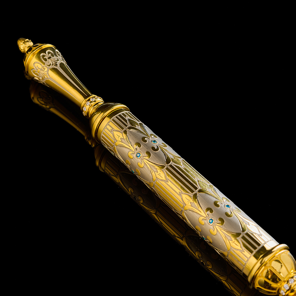 Лупа с позолотой и фианитами. Златоуст - интернет магазин Русь Велика я фото 1