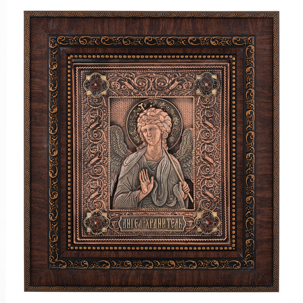 Панно «Ангел-Хранитель». Гальванопластика 25,5х28,5 см - интернет магазин Русь Велика я 