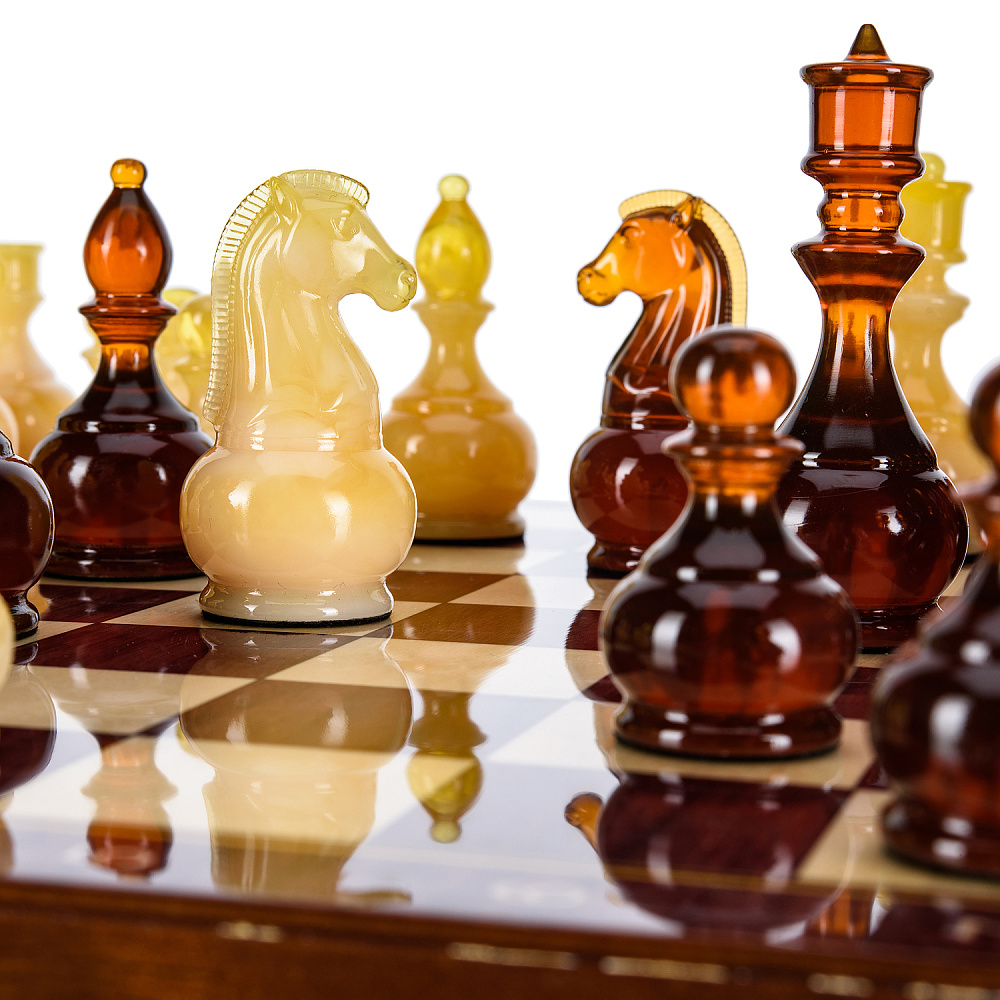Шахматы с янтарными фигурами «Статус» 37х37 см - интернет магазин Русь Велика я фото 7