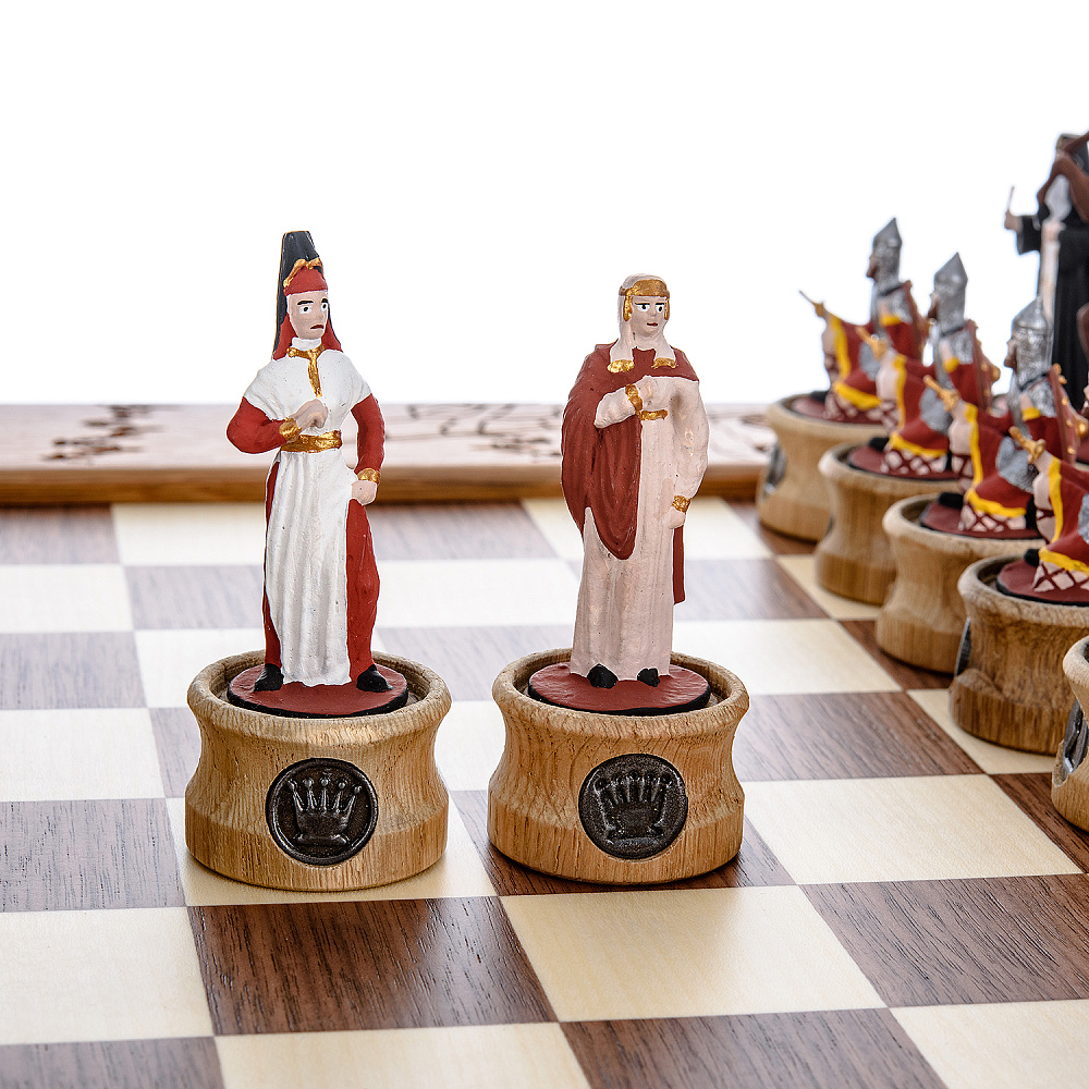 Шахматы деревянные с металлическими фигурами «Ледовое побоище» 47х47 см - интернет магазин Русь Велика я фото 3