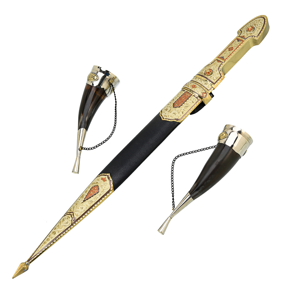 Подарочный набор с кинжалом и рожками для вина - интернет магазин Русь Велика я фото 1