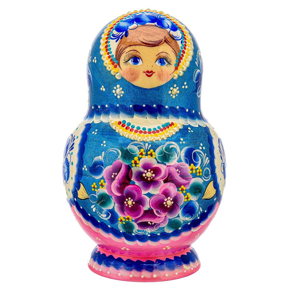 Матрешка «Цветы» 10 мест - интернет магазин Русь Велика я фото 1
