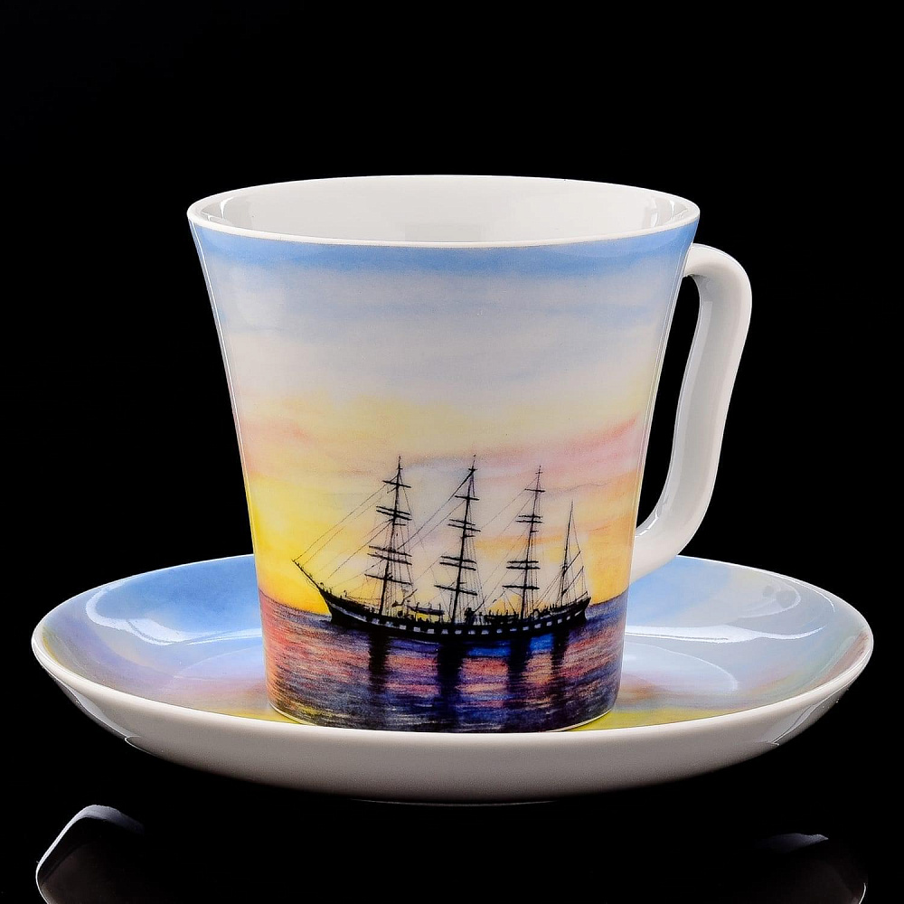 Чайная пара «Бриг 2» форма «Ленинградская» ИФЗ - интернет магазин Русь Велика я 