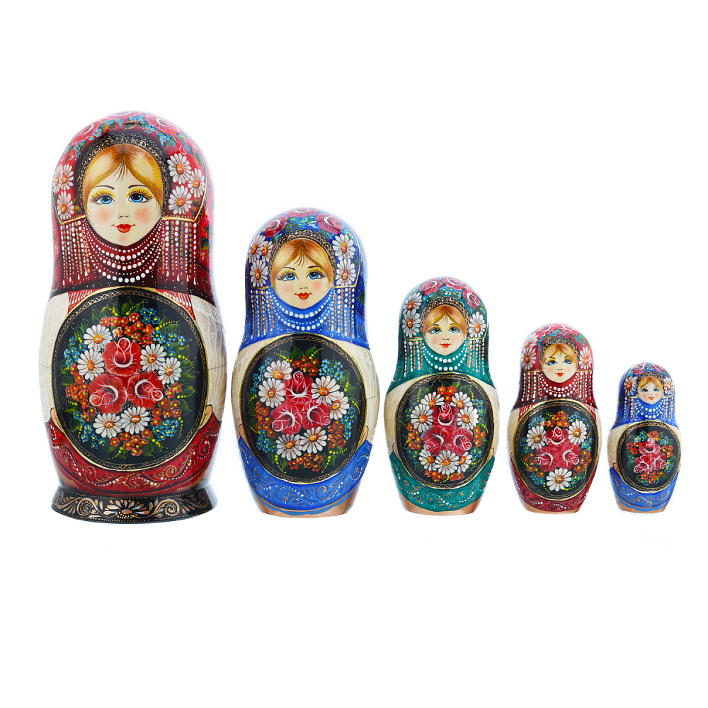 Матрешка «Цветы» 10 мест - интернет магазин Русь Велика я фото 3